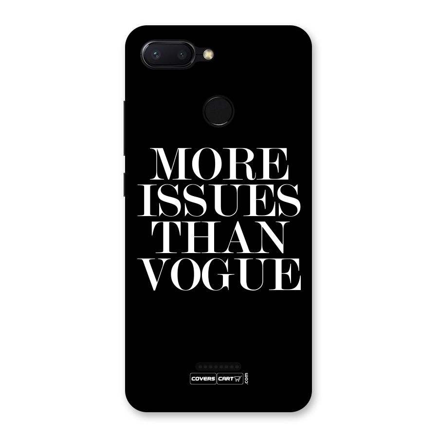 More Issues than Vogue (Black) Back Case for Redmi 6