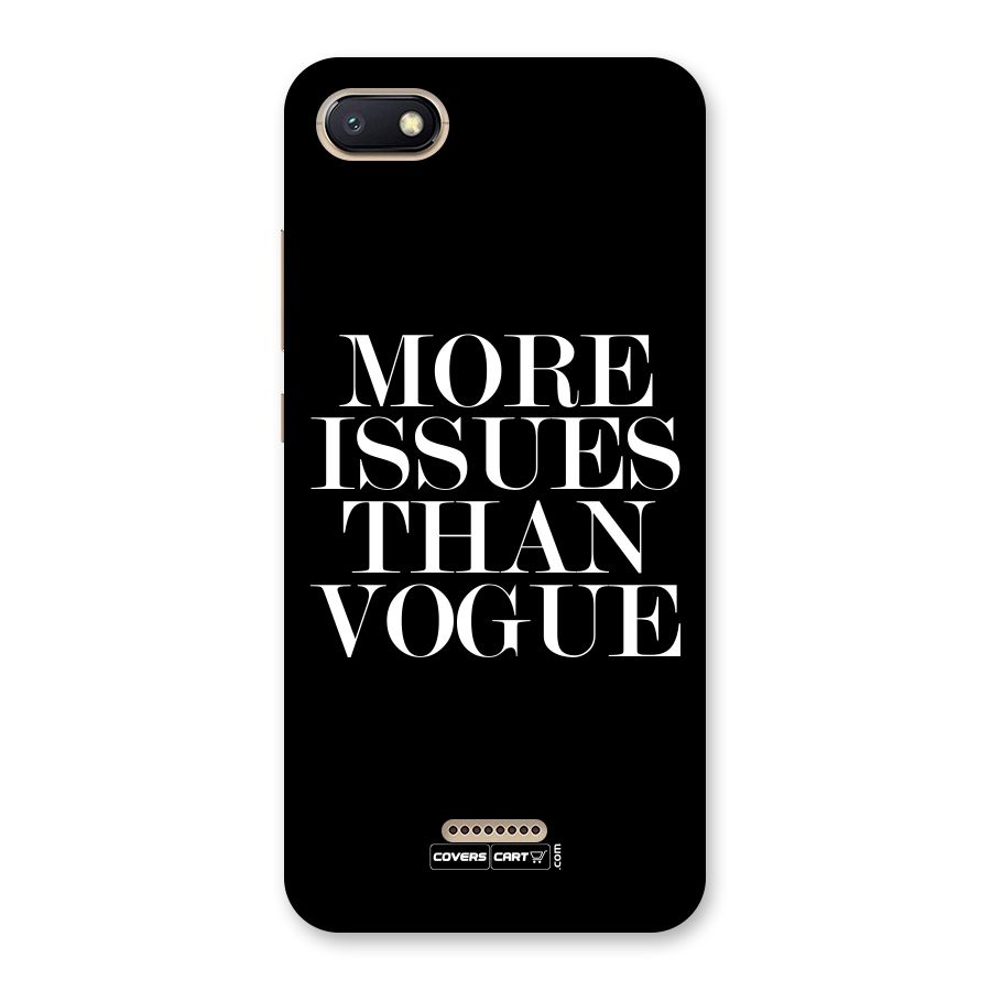 More Issues than Vogue (Black) Back Case for Redmi 6A