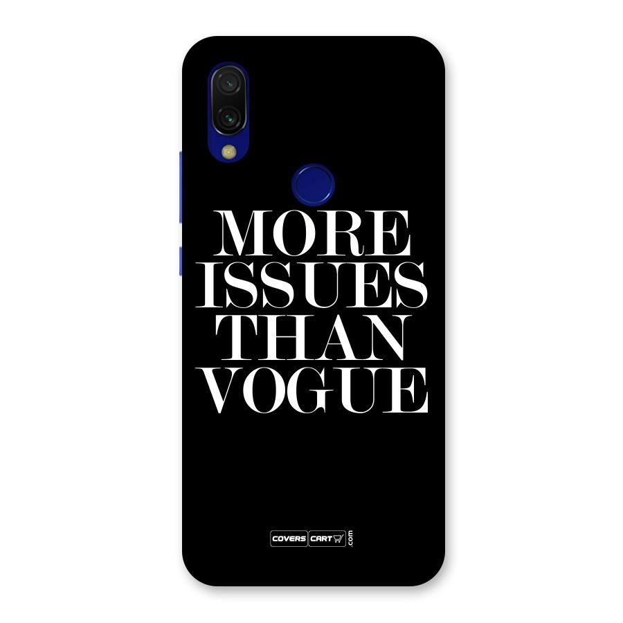 More Issues than Vogue (Black) Back Case for Redmi 7