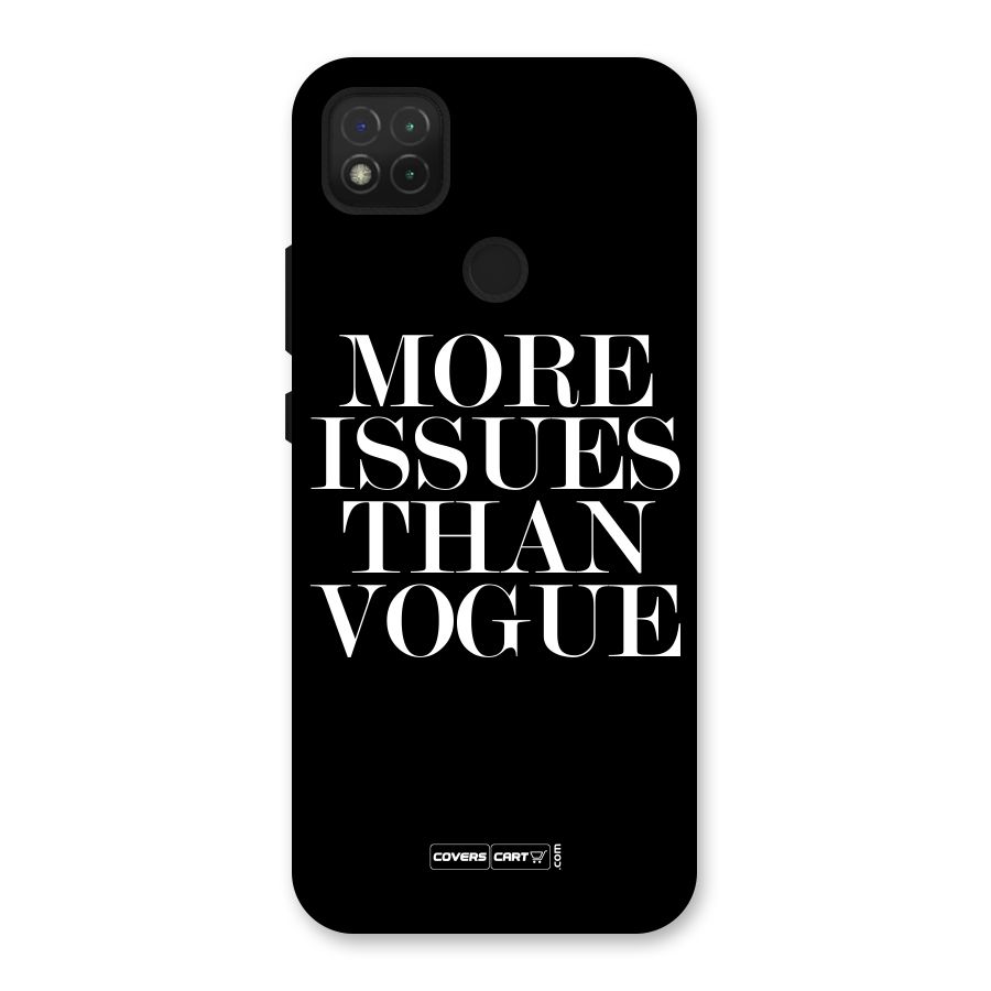 More Issues than Vogue (Black) Back Case for Redmi 9C