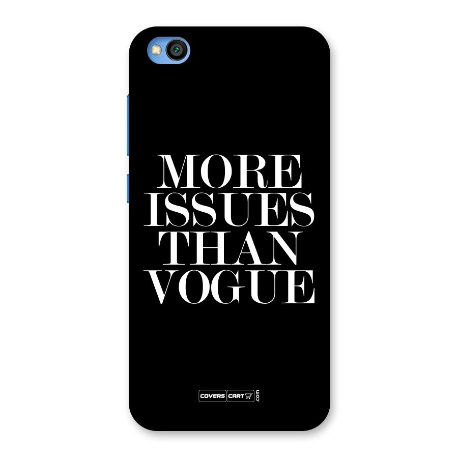 More Issues than Vogue (Black) Back Case for Redmi Go
