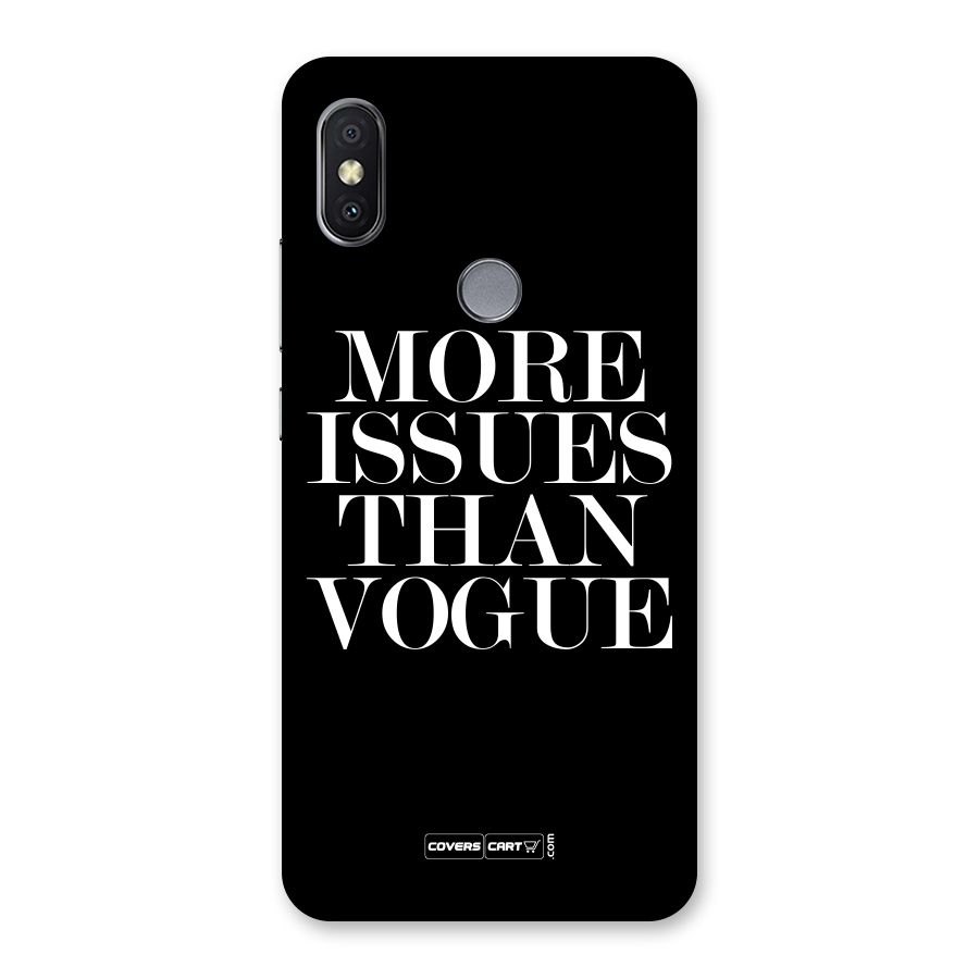 More Issues than Vogue (Black) Back Case for Redmi Y2
