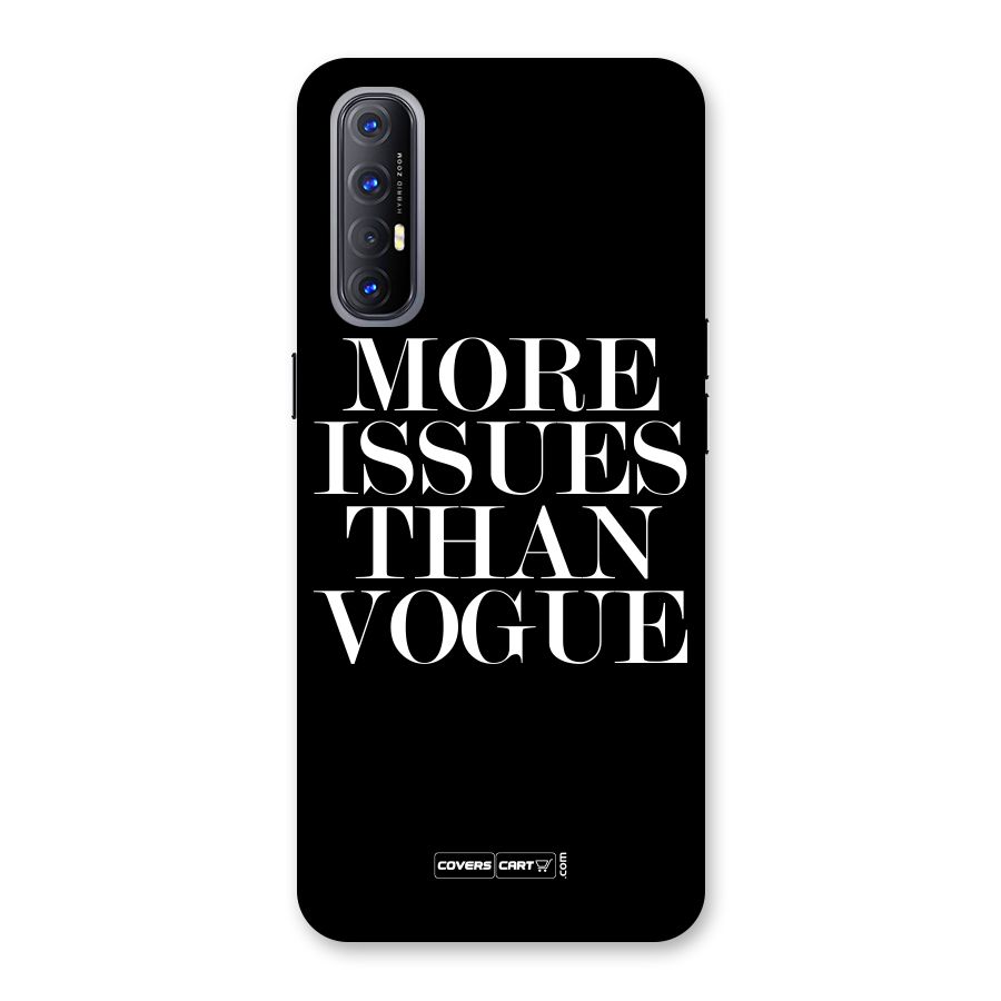 More Issues than Vogue (Black) Back Case for Reno3 Pro
