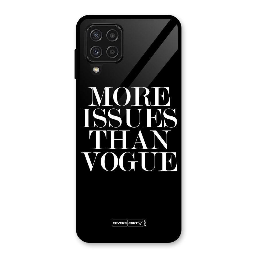 More Issues than Vogue (Black) Glass Back Case for Galaxy A22 4G