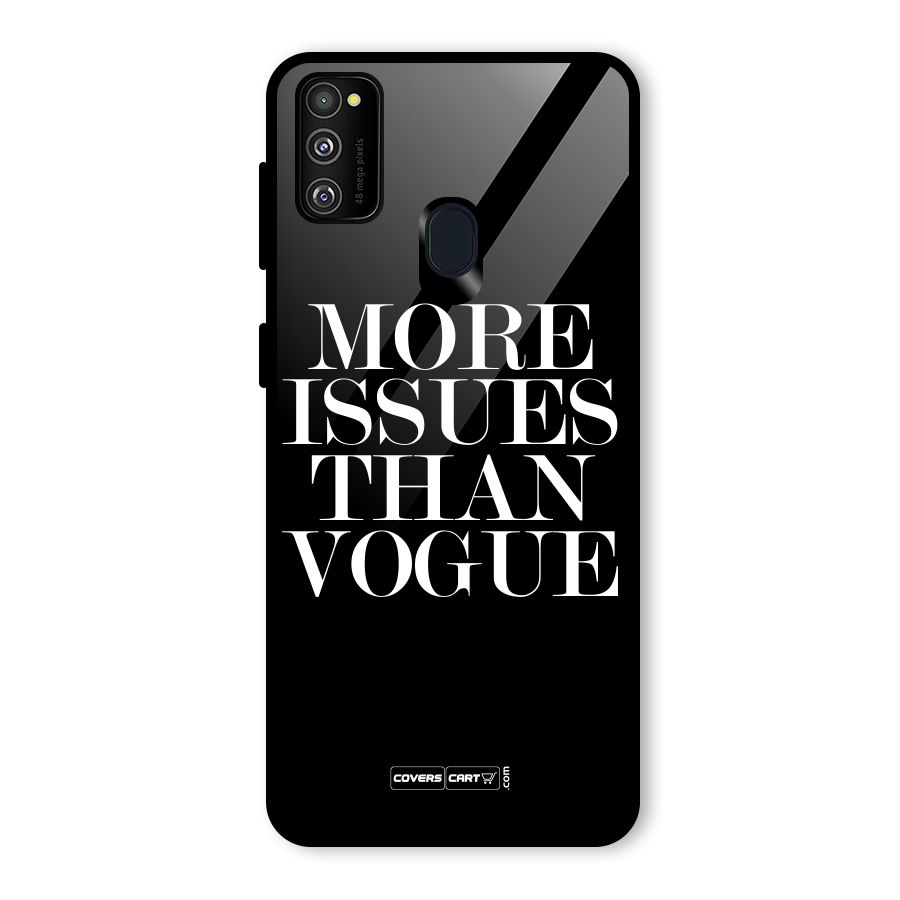 More Issues than Vogue (Black) Glass Back Case for Galaxy M30s