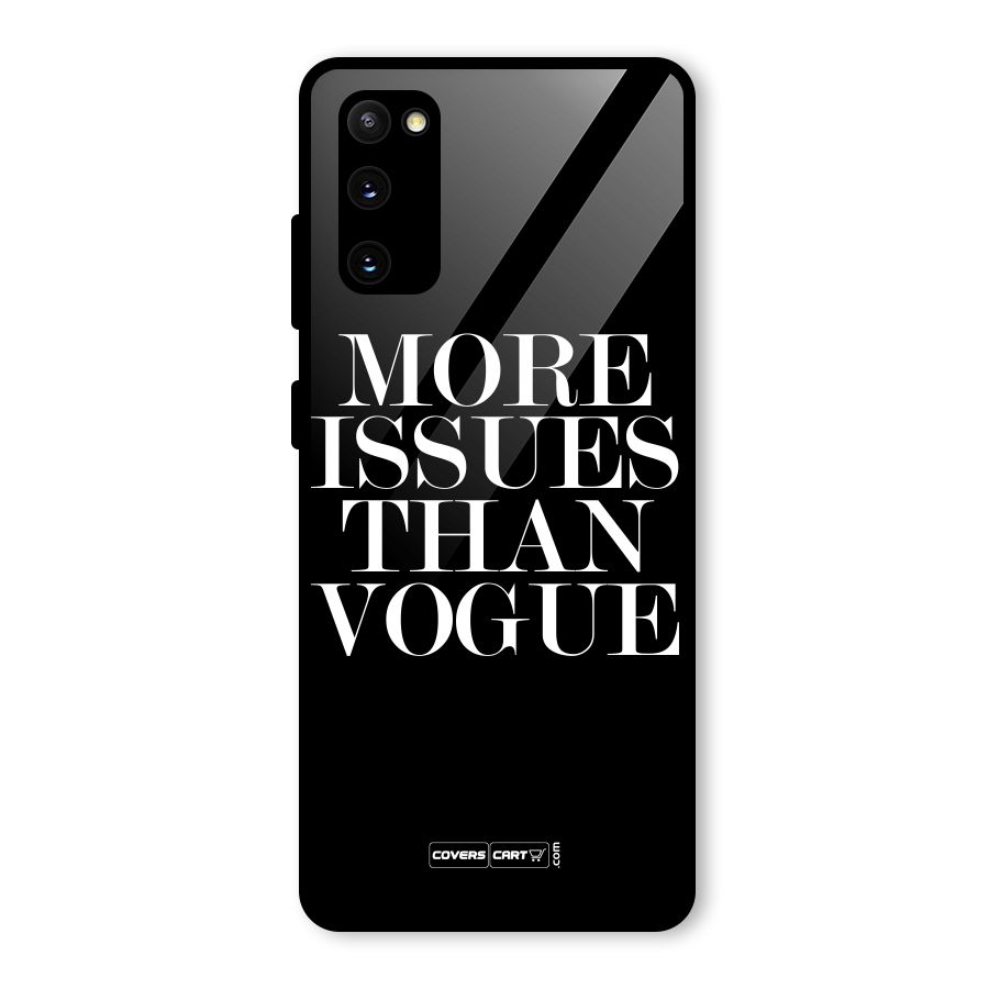 More Issues than Vogue (Black) Glass Back Case for Galaxy S20 FE