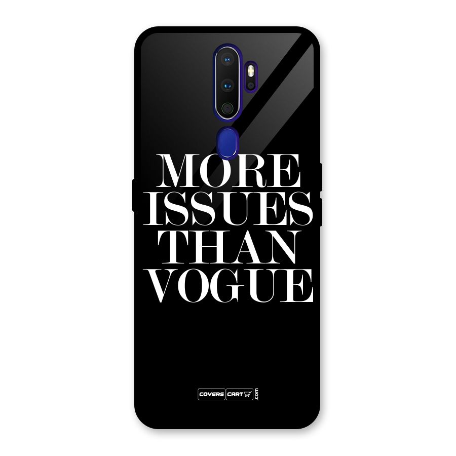 More Issues than Vogue (Black) Glass Back Case for Oppo A9 (2020)