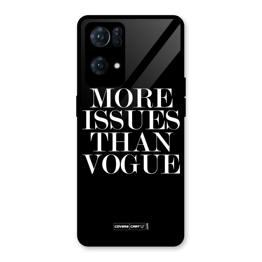 More Issues than Vogue (Black) Glass Back Case for Oppo Reno7 Pro 5G