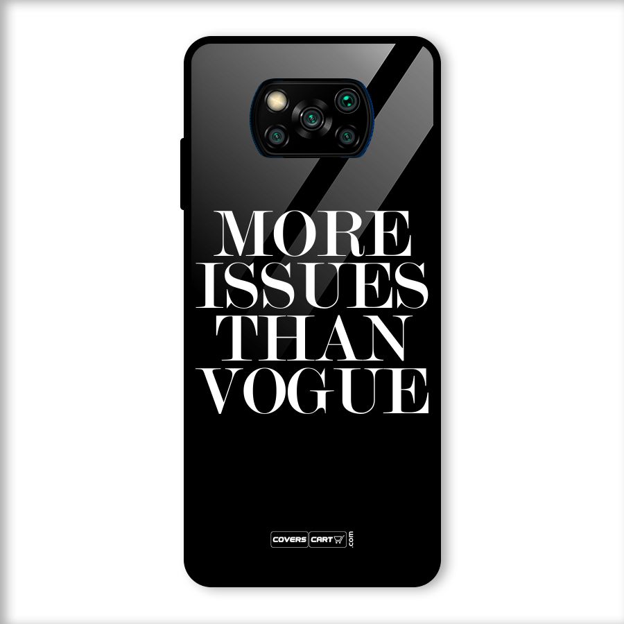 More Issues than Vogue (Black) Glass Back Case for Poco X3