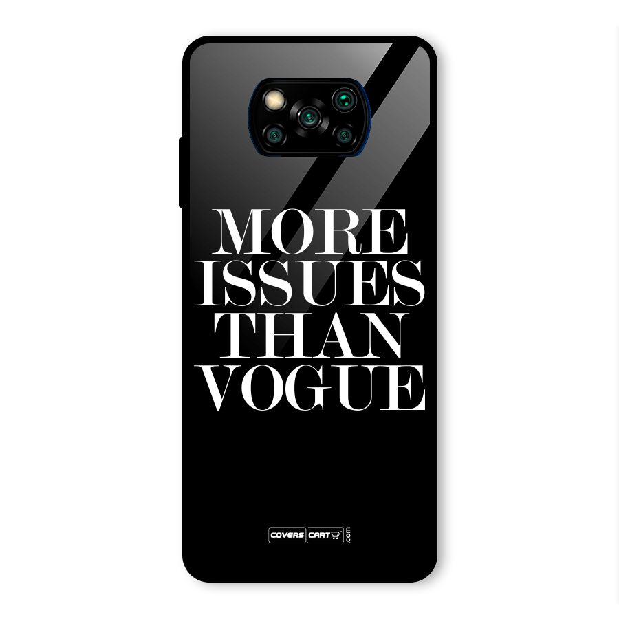 More Issues than Vogue (Black) Glass Back Case for Poco X3 Pro
