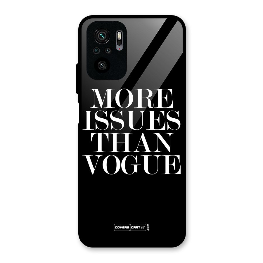 More Issues than Vogue (Black) Glass Back Case for Redmi Note 10S