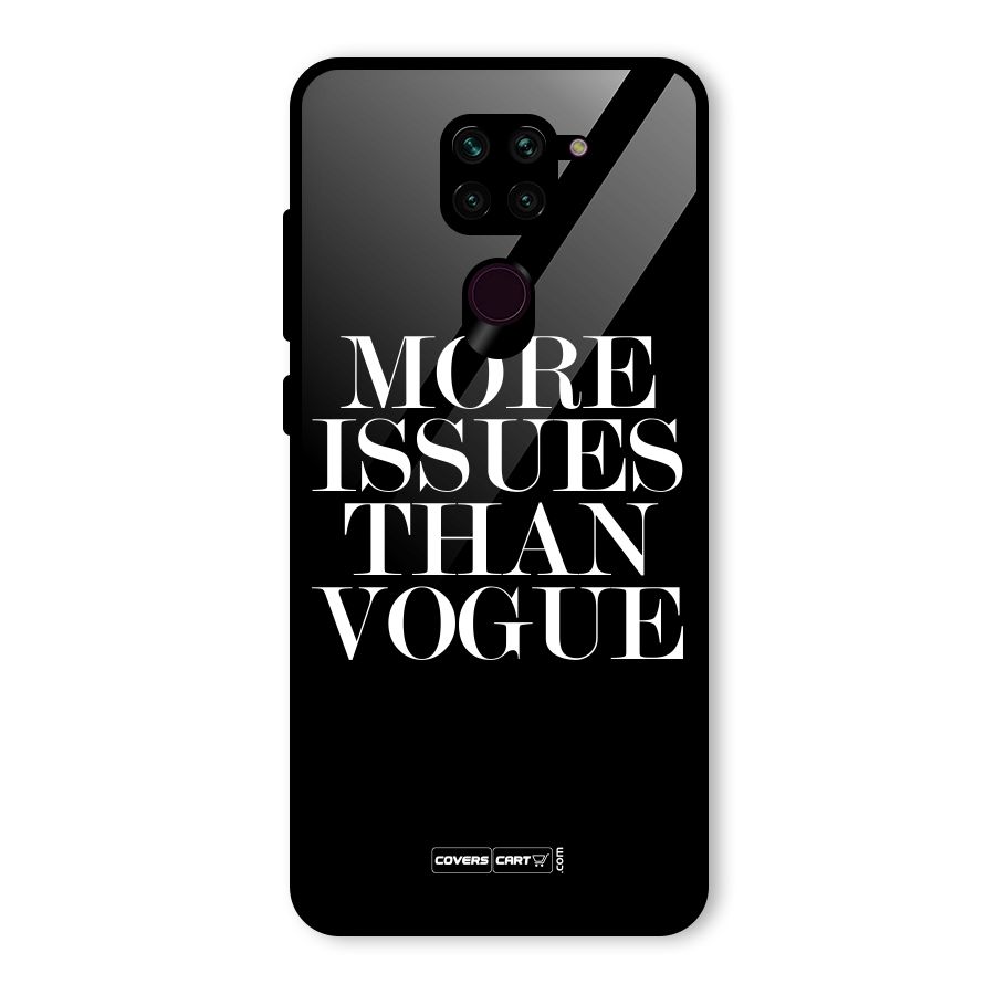 More Issues than Vogue (Black) Glass Back Case for Redmi Note 9