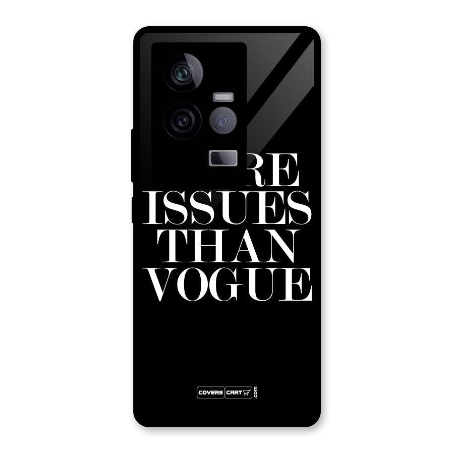 More Issues than Vogue (Black) Glass Back Case for Vivo iQOO 11 5G