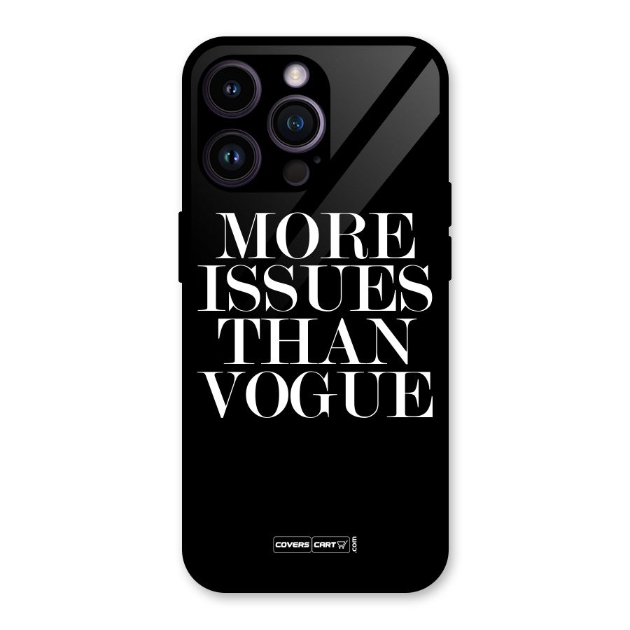 More Issues than Vogue (Black) Glass Back Case for iPhone 14 Pro Max