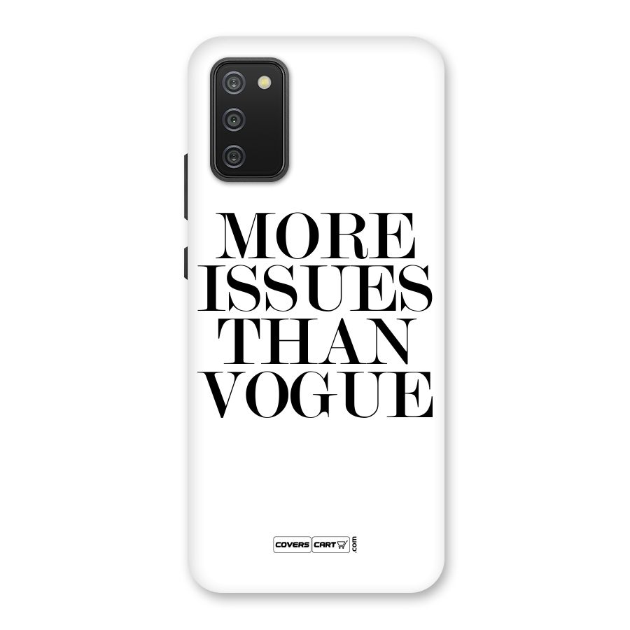More Issues than Vogue (White) Back Case for Galaxy M02s