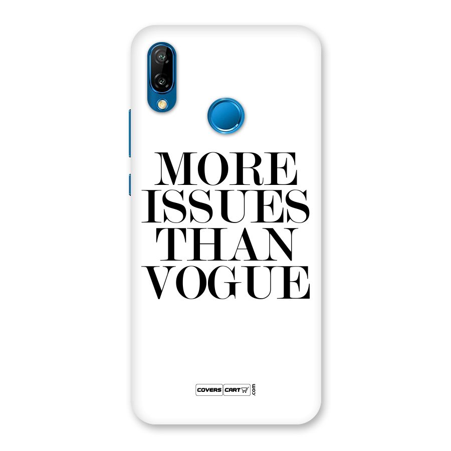 More Issues than Vogue (White) Back Case for Huawei P20 Lite
