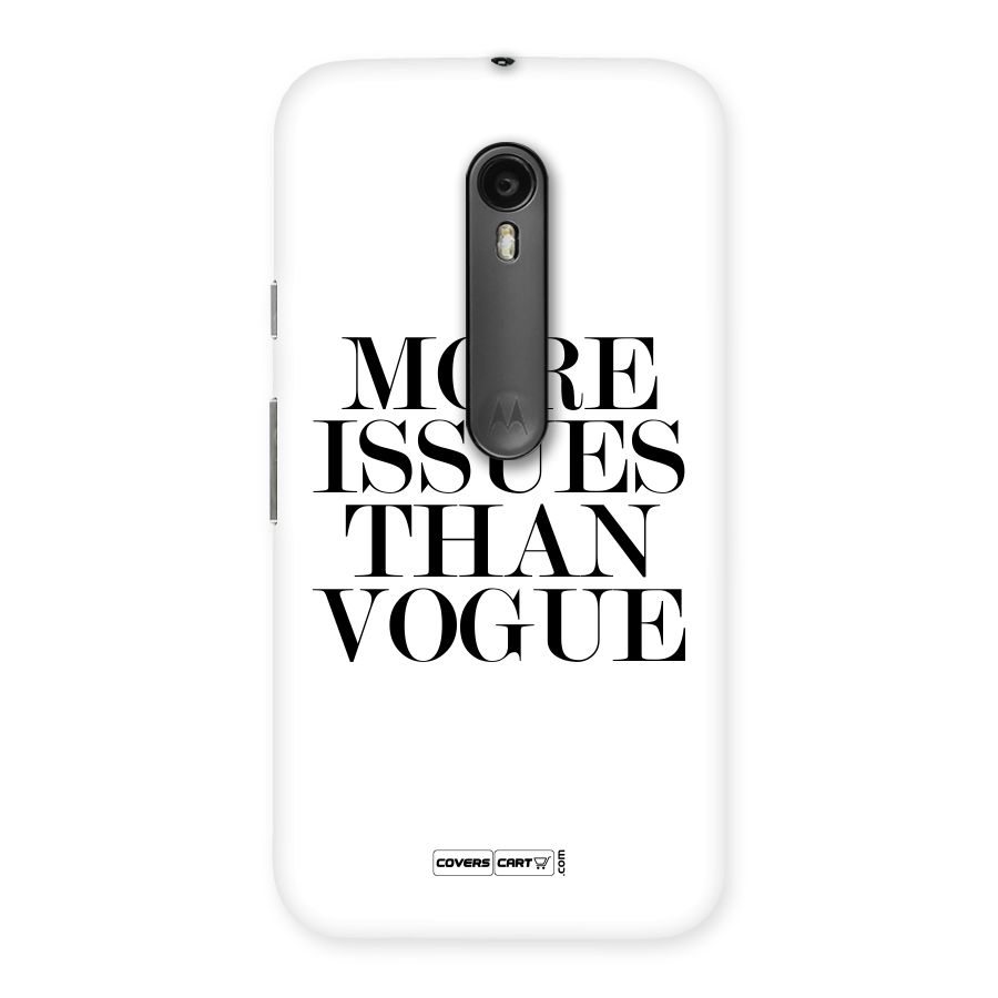 More Issues than Vogue (White) Back Case for Moto G3