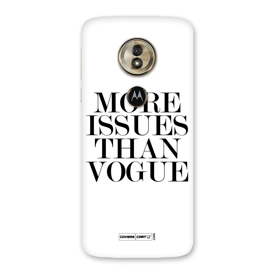 More Issues than Vogue (White) Back Case for Moto G6 Play