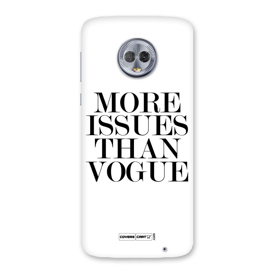 More Issues than Vogue (White) Back Case for Moto G6 Plus