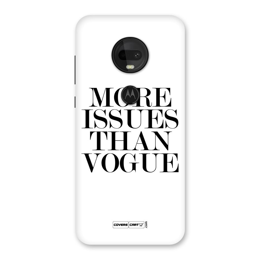 More Issues than Vogue (White) Back Case for Moto G7