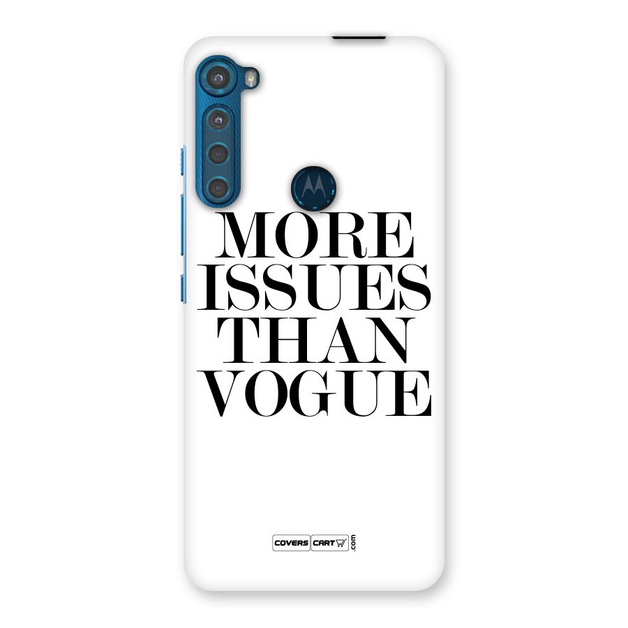 More Issues than Vogue (White) Back Case for Motorola One Fusion Plus