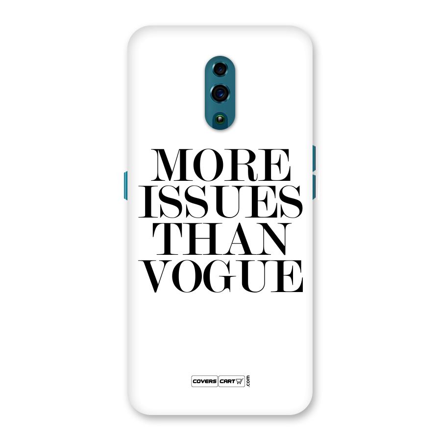 More Issues than Vogue (White) Back Case for Oppo Reno