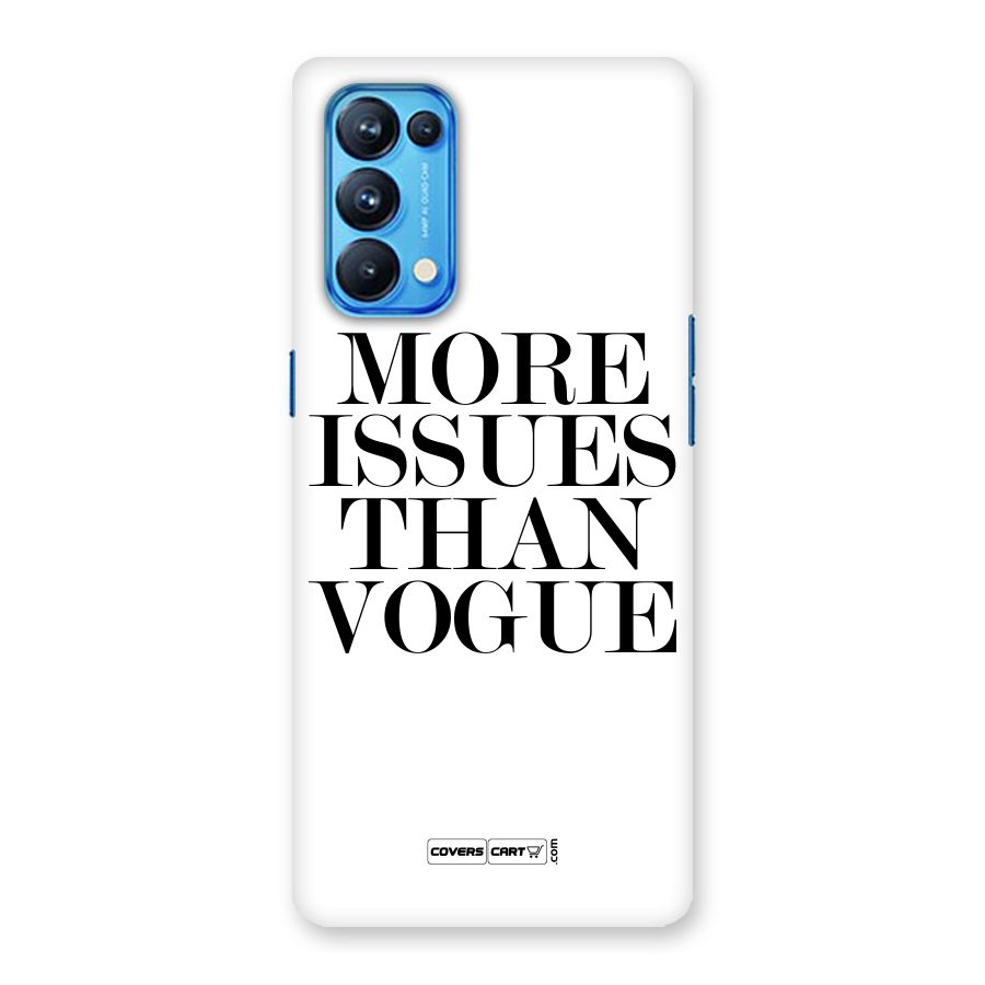 More Issues than Vogue (White) Back Case for Oppo Reno5 Pro 5G