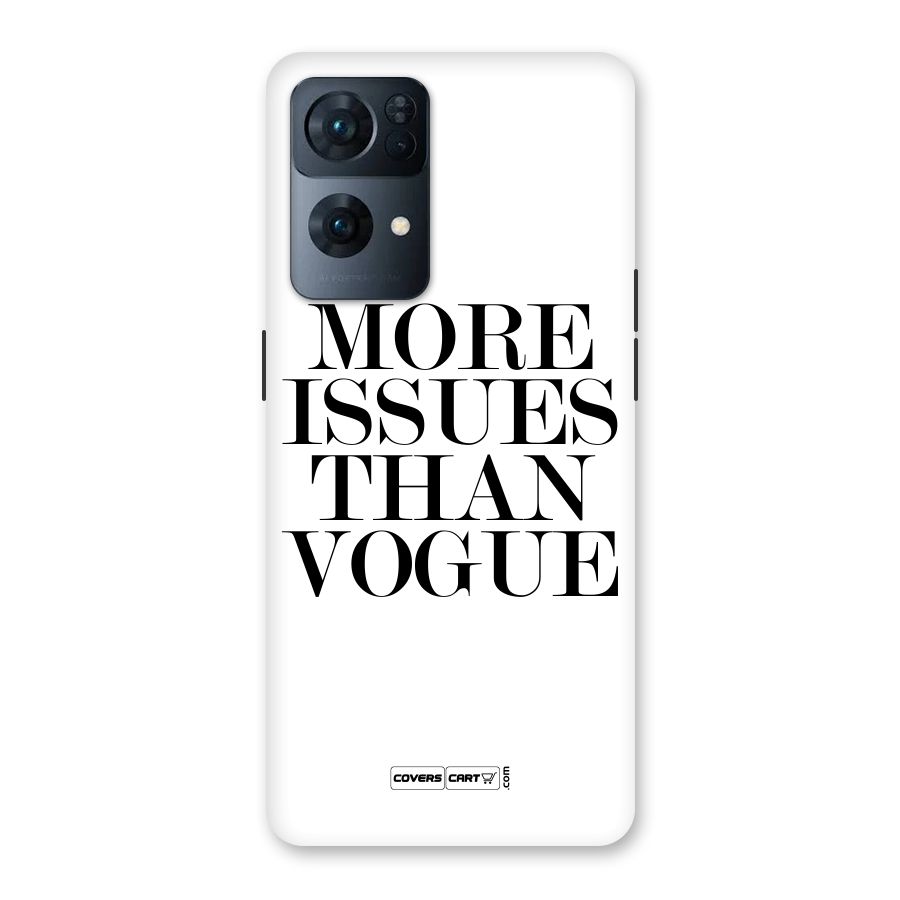 More Issues than Vogue (White) Back Case for Oppo Reno7 Pro 5G