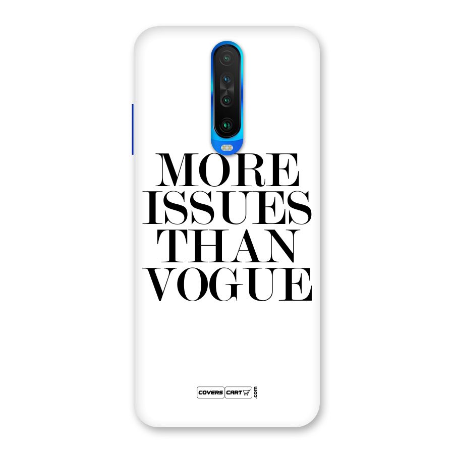 More Issues than Vogue (White) Back Case for Poco X2