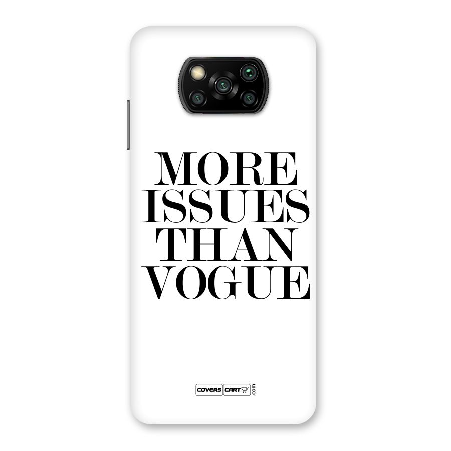More Issues than Vogue (White) Back Case for Poco X3