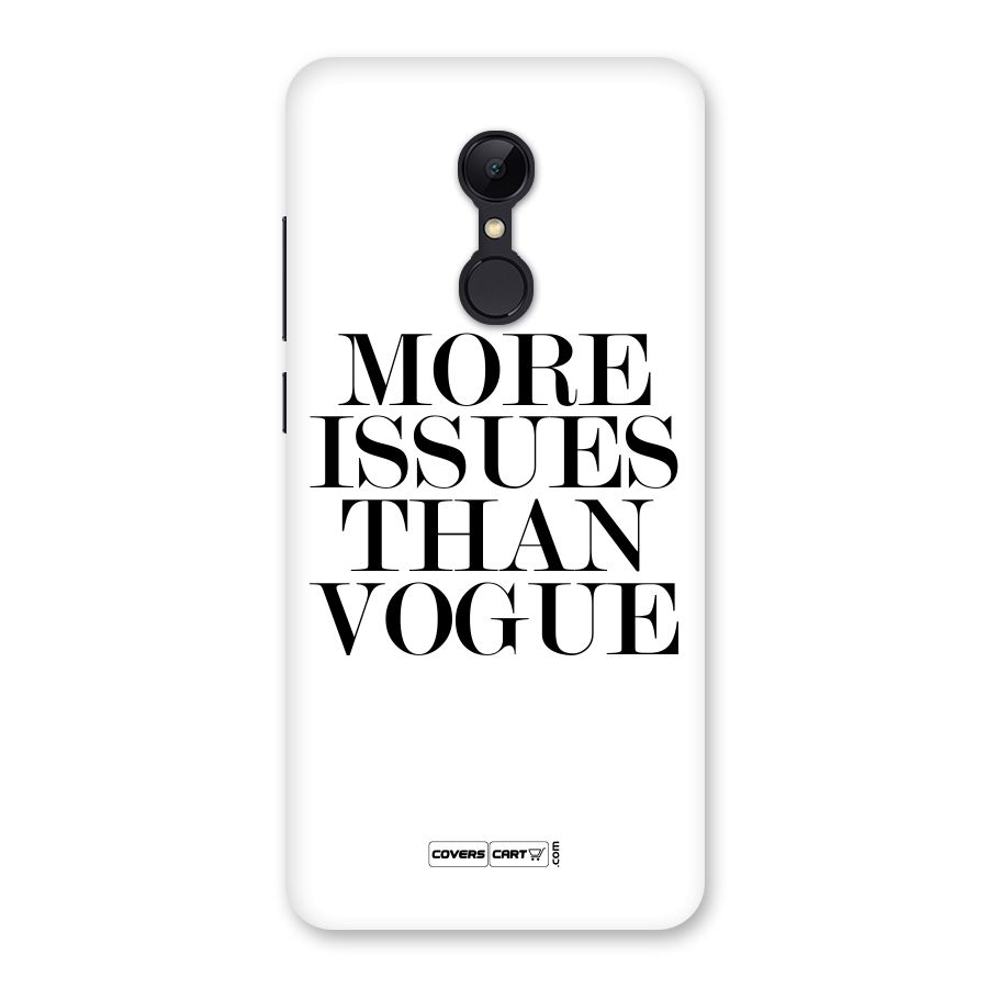 More Issues than Vogue (White) Back Case for Redmi 5