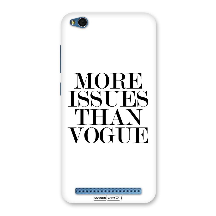 More Issues than Vogue (White) Back Case for Redmi 5A