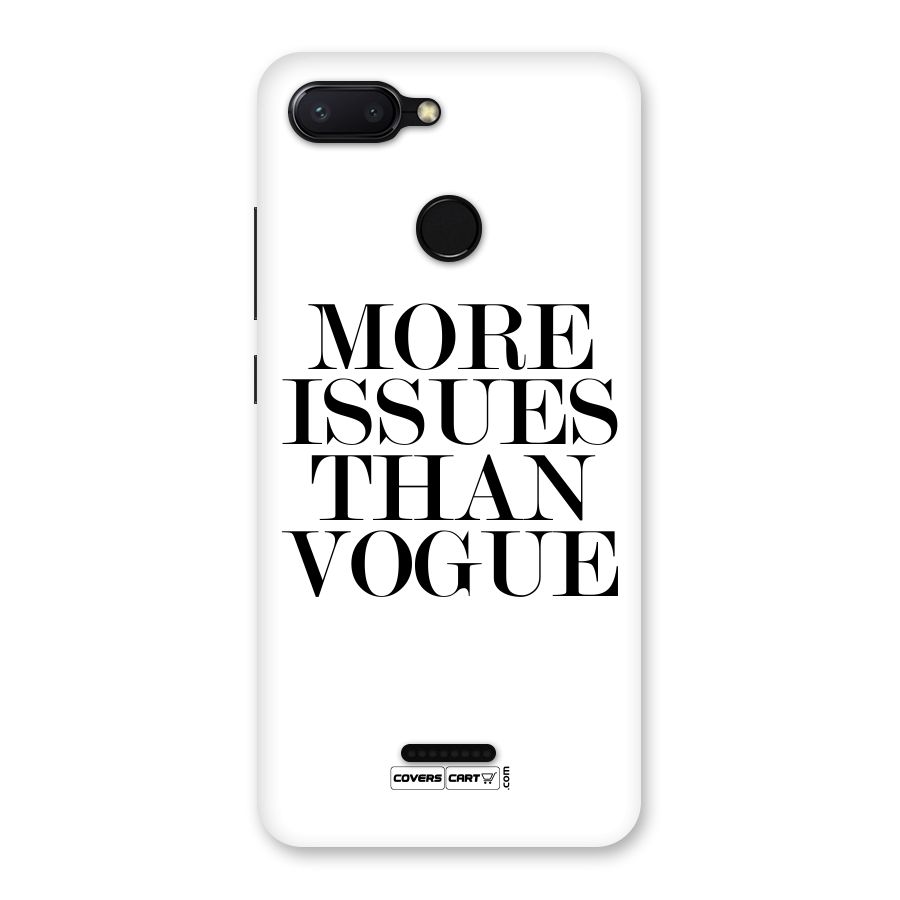 More Issues than Vogue (White) Back Case for Redmi 6