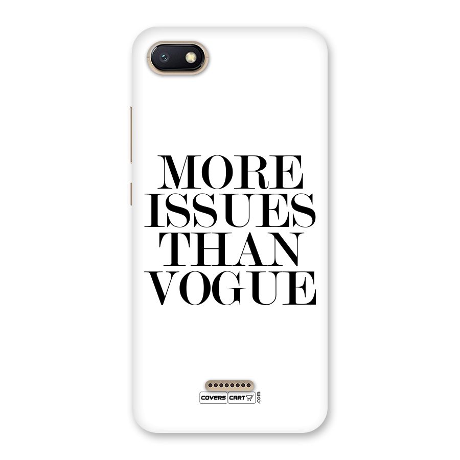 More Issues than Vogue (White) Back Case for Redmi 6A