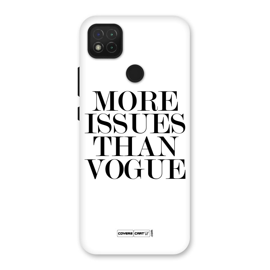 More Issues than Vogue (White) Back Case for Redmi 9C