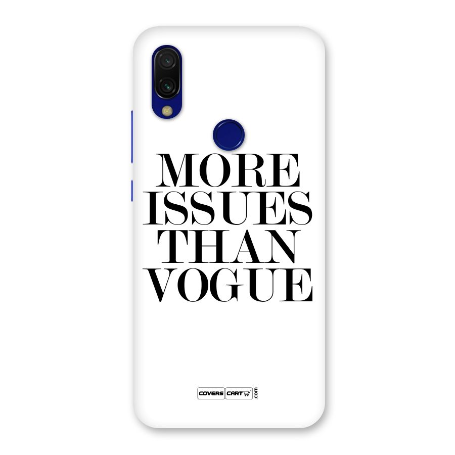 More Issues than Vogue (White) Back Case for Redmi Y3