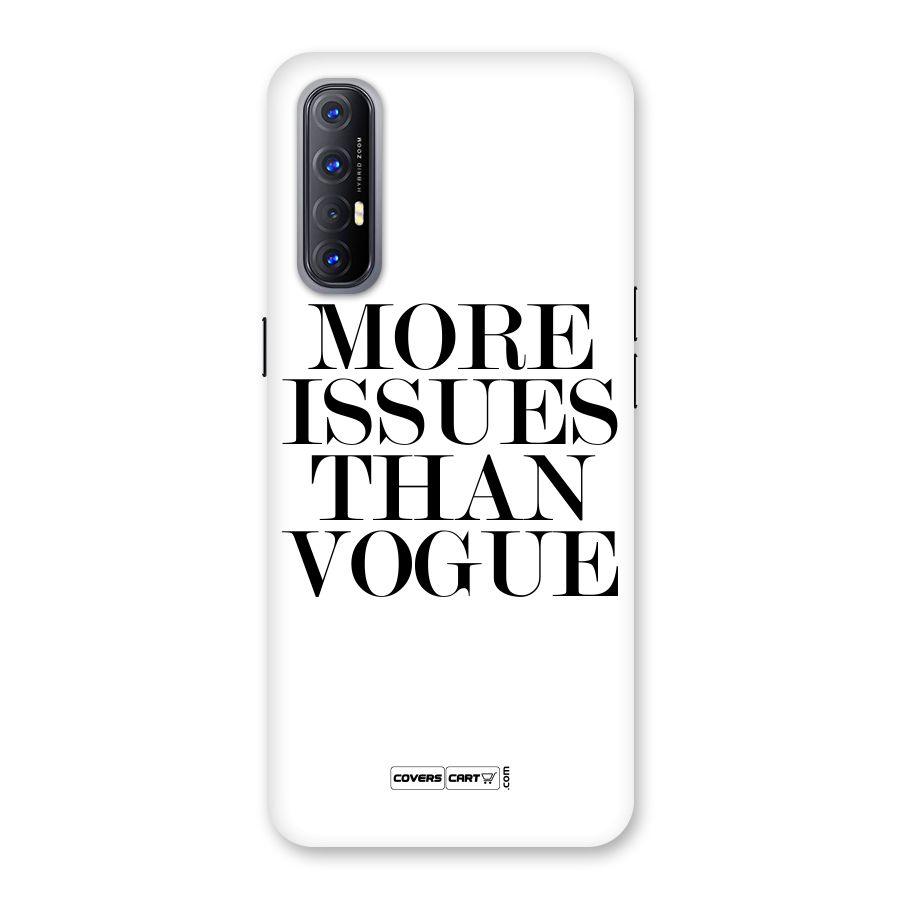 More Issues than Vogue (White) Back Case for Reno3 Pro