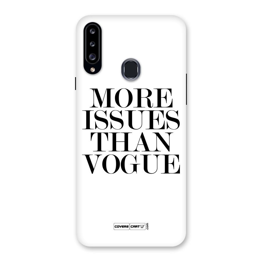 More Issues than Vogue (White) Back Case for Samsung Galaxy A20s