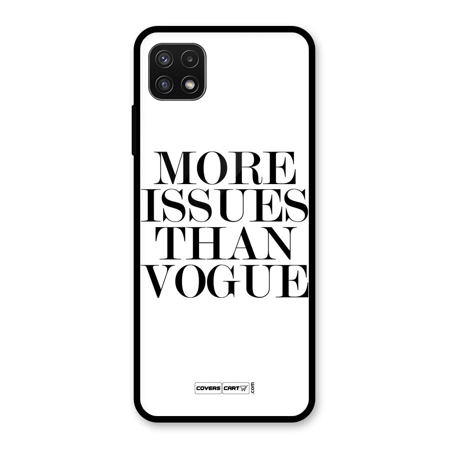 More Issues than Vogue (White) Glass Back Case for Galaxy A22 5G