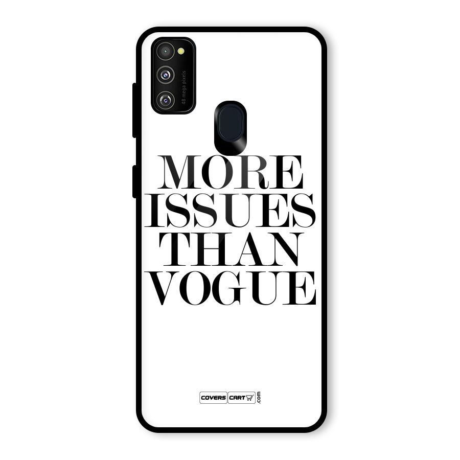 More Issues than Vogue (White) Glass Back Case for Galaxy M21