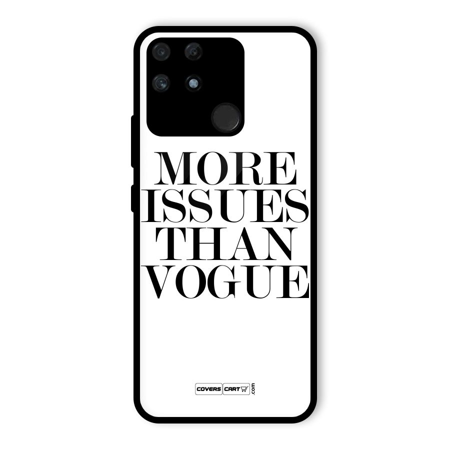 More Issues than Vogue (White) Glass Back Case for Realme Narzo 50A