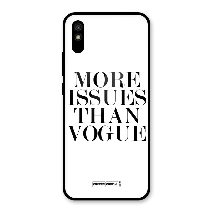 More Issues than Vogue (White) Glass Back Case for Redmi 9A
