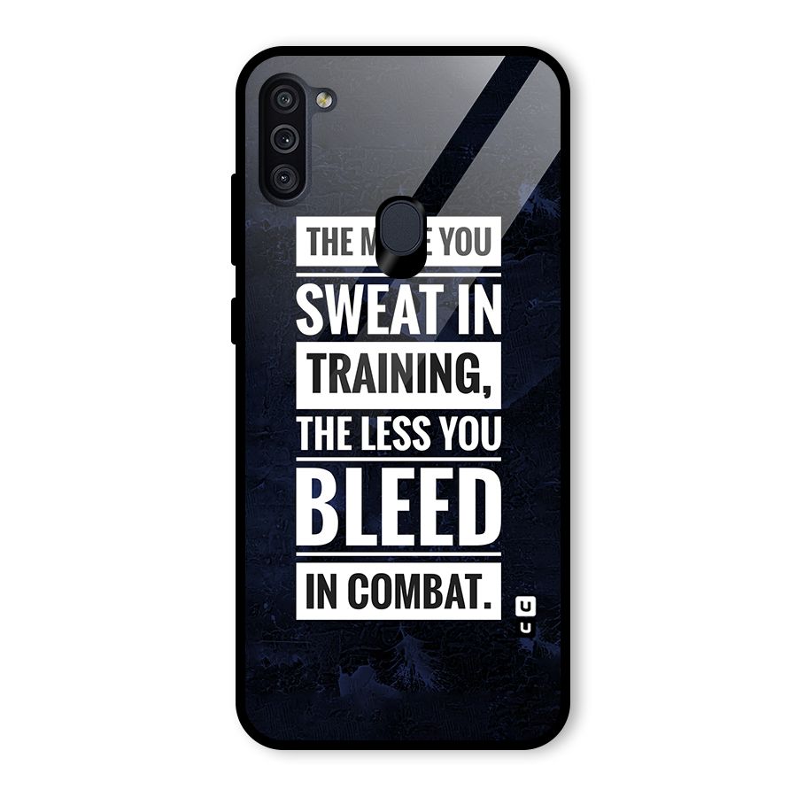 More You Sweat Less You Bleed Glass Back Case for Galaxy M11