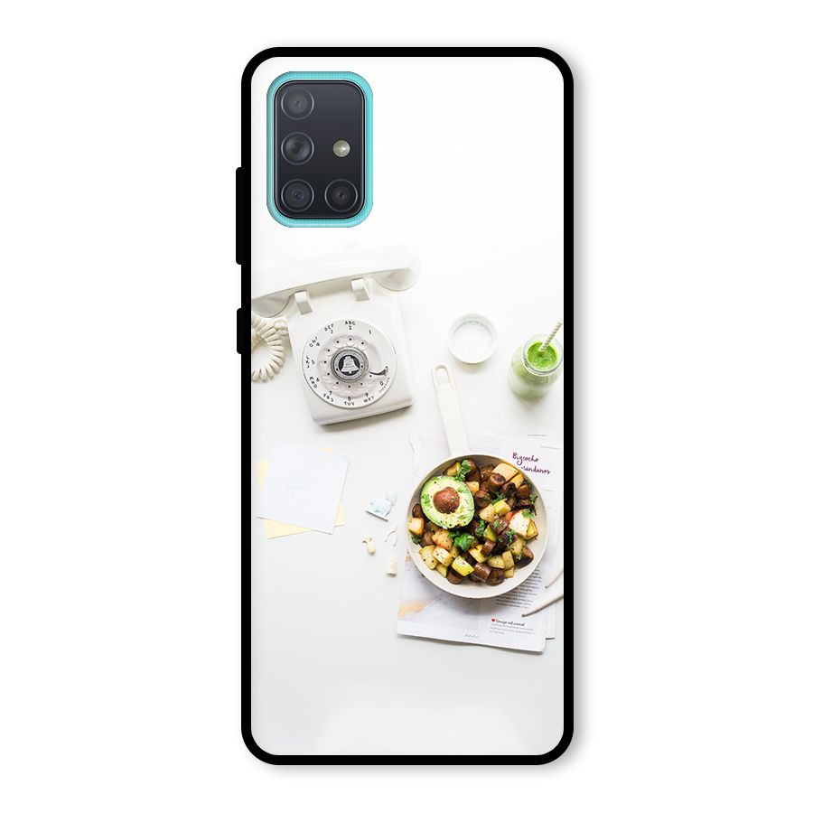 Morning Breakfast Glass Back Case for Galaxy A71
