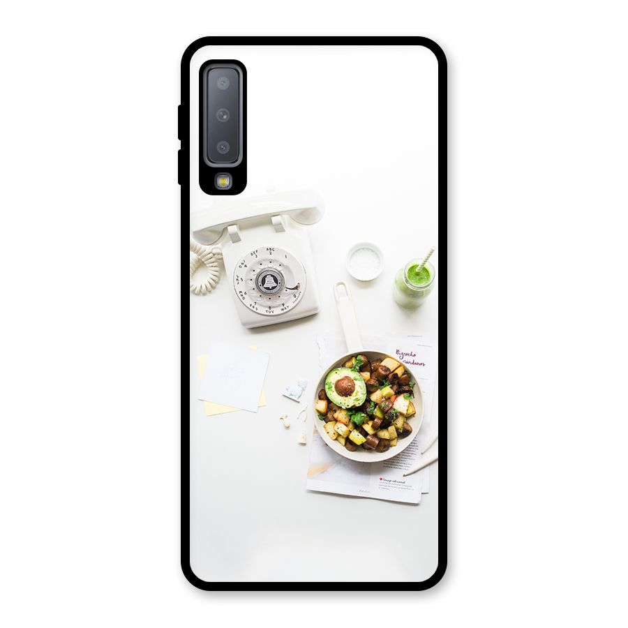 Morning Breakfast Glass Back Case for Galaxy A7 (2018)