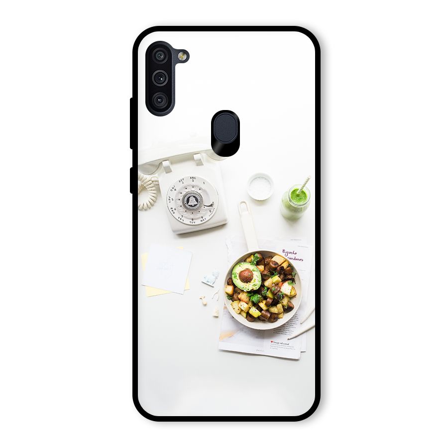 Morning Breakfast Glass Back Case for Galaxy M11