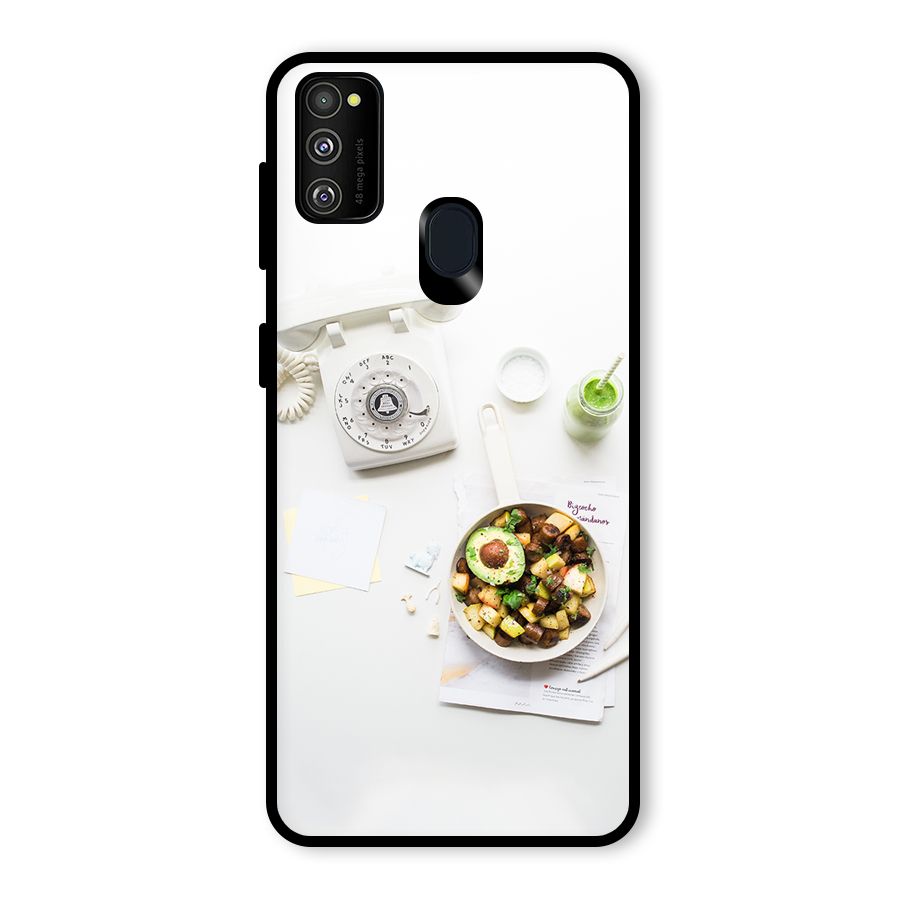 Morning Breakfast Glass Back Case for Galaxy M30s