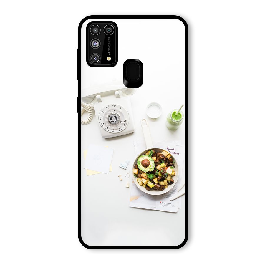 Morning Breakfast Glass Back Case for Galaxy M31