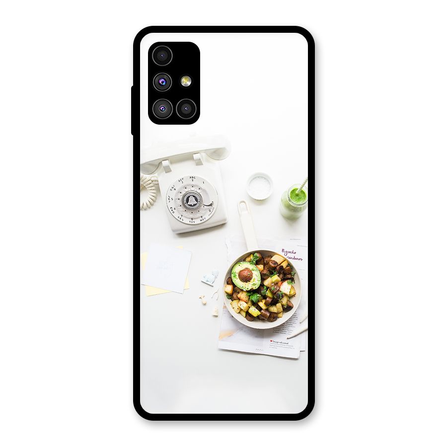 Morning Breakfast Glass Back Case for Galaxy M51