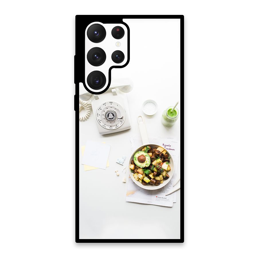Morning Breakfast Glass Back Case for Galaxy S22 Ultra 5G